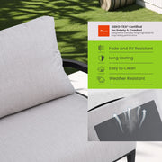 Life Outside outdoor swivel lounge chair with Sunbrella cushion in Ember Black, weather-resistant and stylish for outdoor seating.