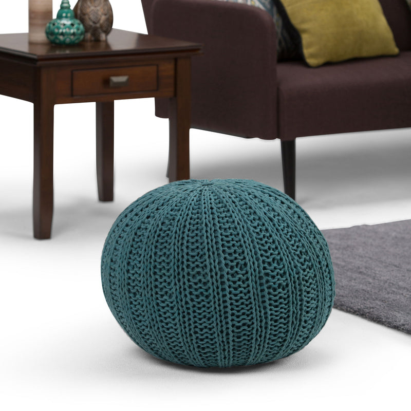 Shelby - Handcrafted Hand Knit Round Pouf - R&R Furniture Gallery (Fountain Valley, CA)