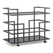 Deakin - Black Stainless Steel and Black Glass Wine Rack — view 2