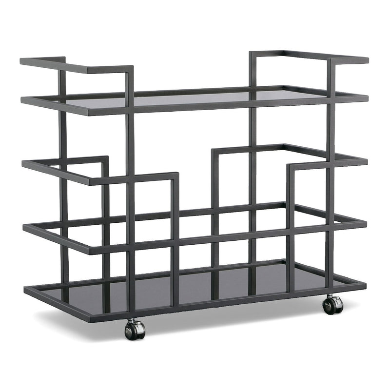 Deakin - Black Stainless Steel and Black Glass Wine Rack — view 2