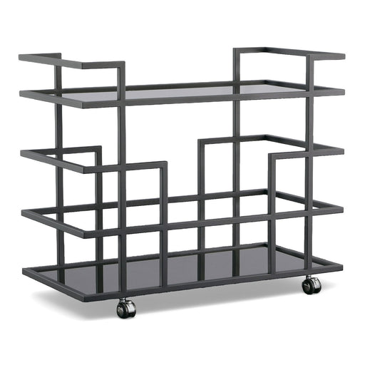 Deakin - Black Stainless Steel and Black Glass Wine Rack — view 2
