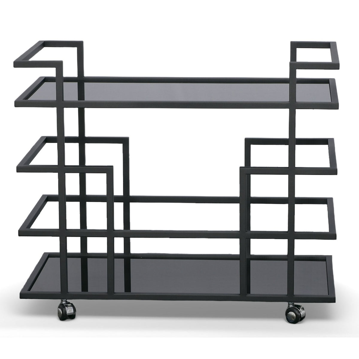 Deakin - Black Stainless Steel and Black Glass Wine Rack