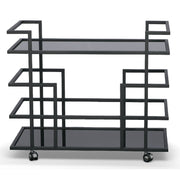 Deakin - Black Stainless Steel and Black Glass Wine Rack