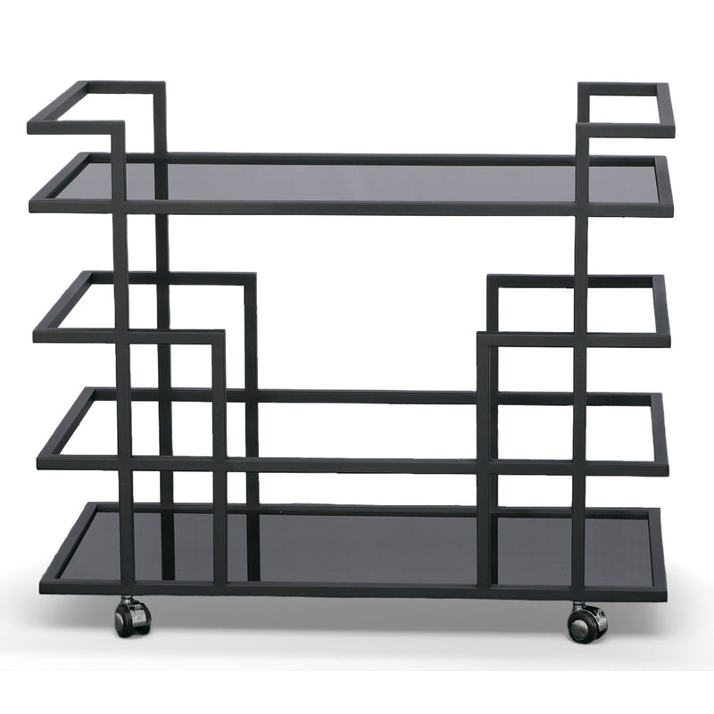 Deakin - Black Stainless Steel and Black Glass Wine Rack