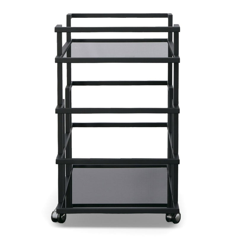 Deakin - Black Stainless Steel and Black Glass Wine Rack — view 3