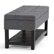 Saxon - Upholstered Transitional Storage Ottoman Bench - R&R Furniture Gallery (Fountain Valley, CA)