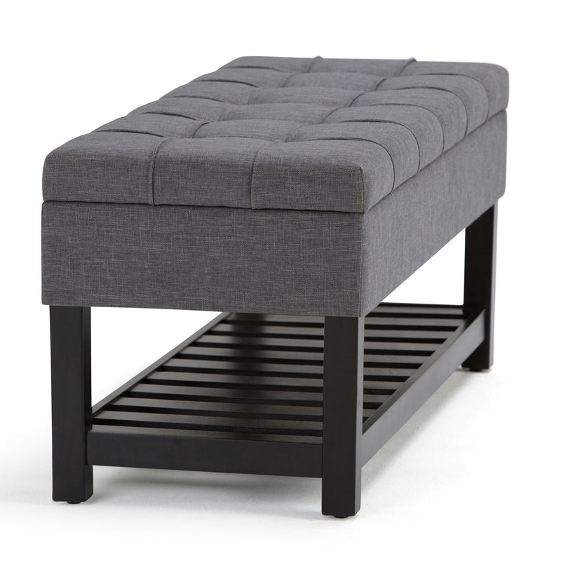 Saxon - Upholstered Transitional Storage Ottoman Bench - R&R Furniture Gallery (Fountain Valley, CA)