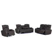 Wendell - Power Motion Sofa With Dropdown Table, Storage, USB & LED - Dark Gray - R&R Furniture Gallery (Fountain Valley, CA)