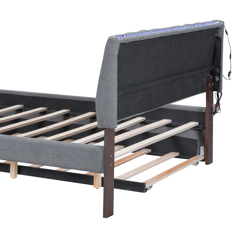 Upholstered Platform Bed With Trundle - R&R Furniture Gallery (Fountain Valley, CA)