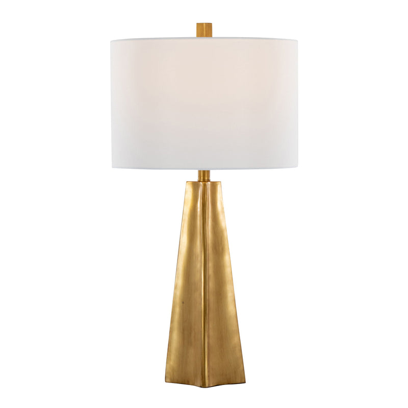 Lumi Source Pompeii contemporary table lamp with gold base and white shade, modern design for stylish home lighting.