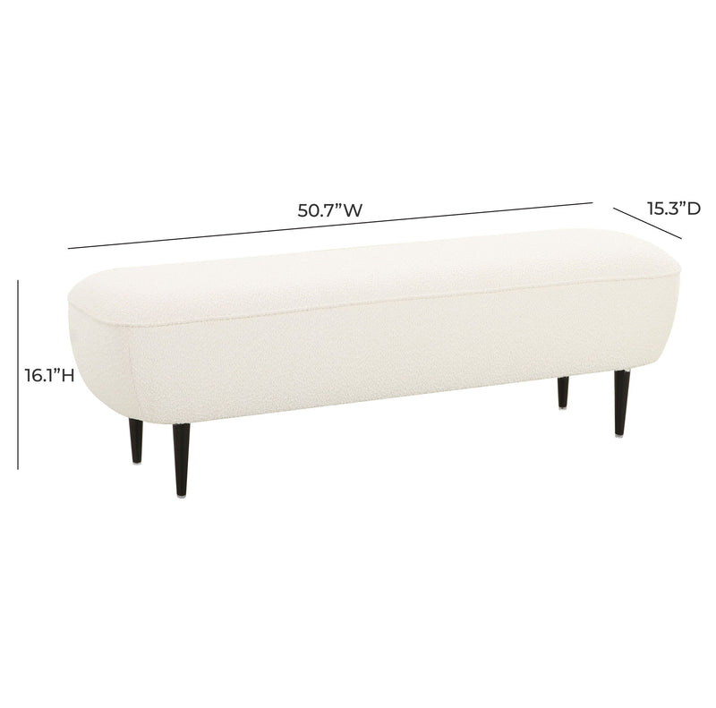 Denise - Boucle Bench - Cream - R&R Furniture Gallery (Fountain Valley, CA)