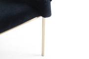 Debra - Modern Black Velvet + Brushed Brass Dining Chair — view 3