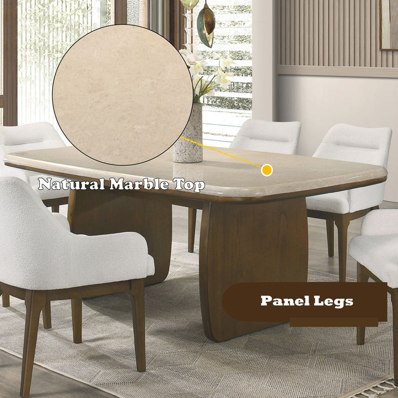 Kasha - Dining Table With Marble Top Top - Vintage Oak - R&R Furniture Gallery (Fountain Valley, CA)