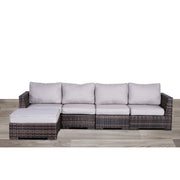 Wide Patio Sectional With Cushions - Brown - R&R Furniture Gallery (Fountain Valley, CA)