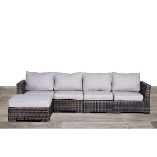 Wide Patio Sectional With Cushions - Brown - R&R Furniture Gallery (Fountain Valley, CA)