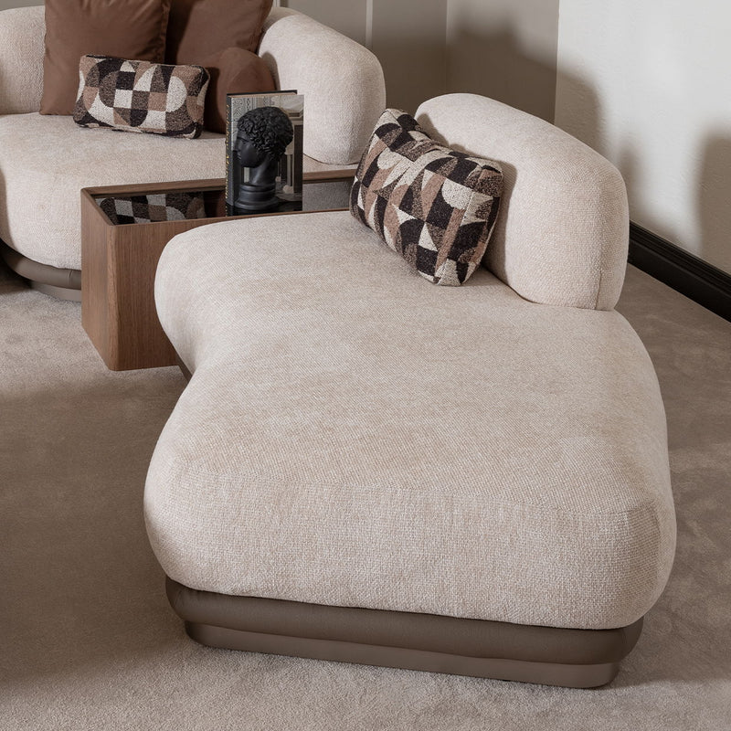 Bristol Point - Armless Chaise - Fawn / Saddle Brown - R&R Furniture Gallery (Fountain Valley, CA)