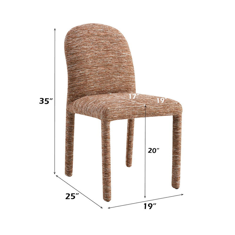 Lidi - Side Chair (Set of 2) - Brown Chenille - R&R Furniture Gallery (Fountain Valley, CA)