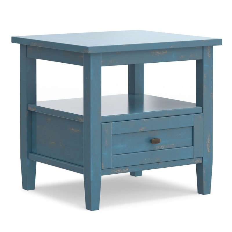 Warm Shaker handcrafted wood coffee table by Simpli-Home featuring a natural finish and sturdy design.