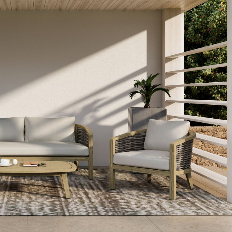 Parkside - Outdoor Conversation Chair (Set of 2) - Natural - R&R Furniture Gallery (Fountain Valley, CA)