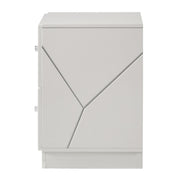 Esther - Nightstand - White / Silver - R&R Furniture Gallery (Fountain Valley, CA)
