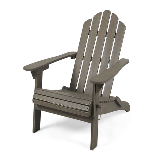Outdoor Foldable Adirondack Chair With Hand Crafted Details - Gray - R&R Furniture Gallery (Fountain Valley, CA)