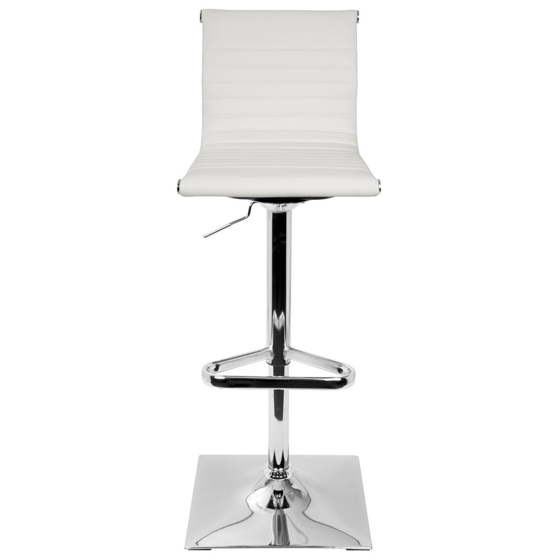 Lumi Source Masters contemporary adjustable barstool with swivel seat, bar height 28-30 inches, featuring modern design and chrome finish.