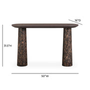 Braya - Faux Emperador Marble Console Table - Dark Brown - R&R Furniture Gallery (Fountain Valley, CA)