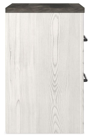 Gerridan - Two Drawer Night Stand - White / Gray - R&R Furniture Gallery (Fountain Valley, CA)
