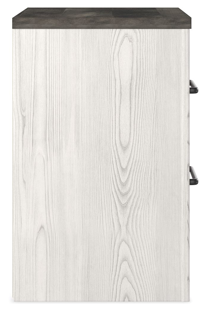Gerridan - Two Drawer Night Stand - White / Gray - R&R Furniture Gallery (Fountain Valley, CA)