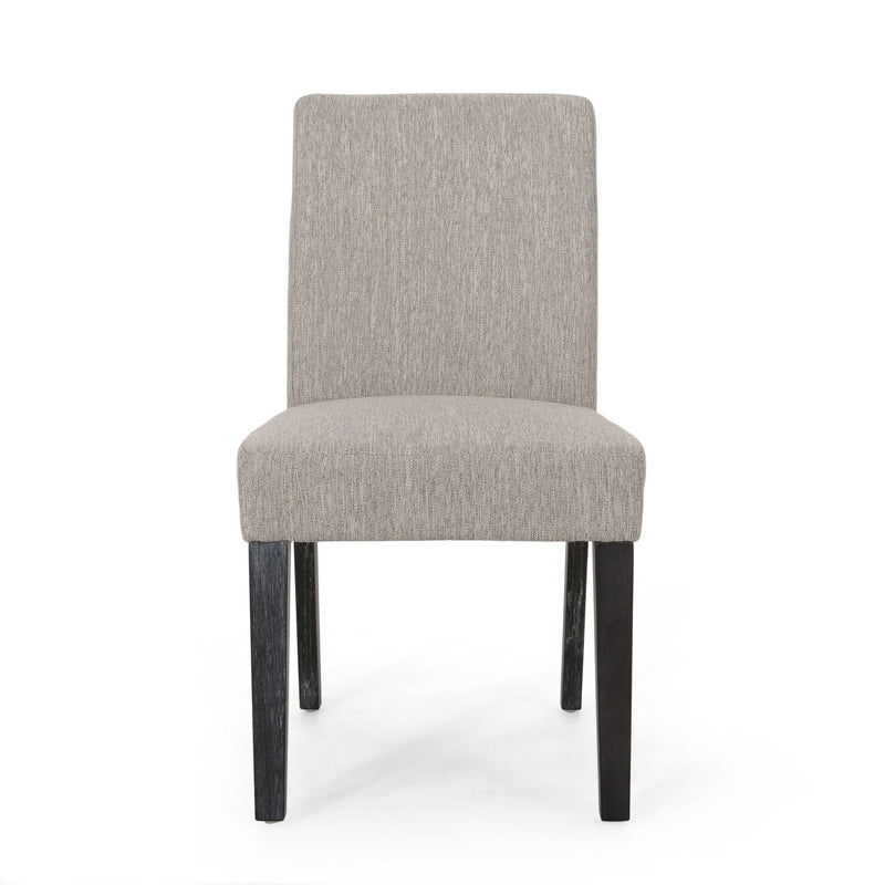 Contemporary Noble House dining chair with upholstered seat and tapered wooden legs, part of a stylish chair set.