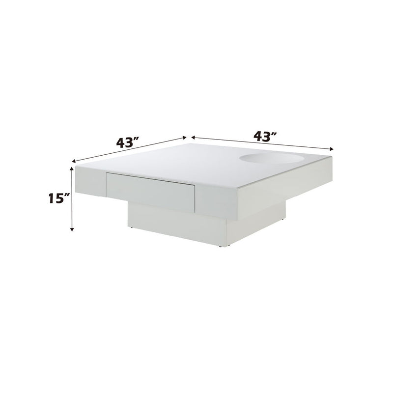 Khaim - Coffee Table - White High Gloss - R&R Furniture Gallery (Fountain Valley, CA)