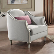 Kasa - Chair With Pillow - Beige Linen & Champagne - R&R Furniture Gallery (Fountain Valley, CA)
