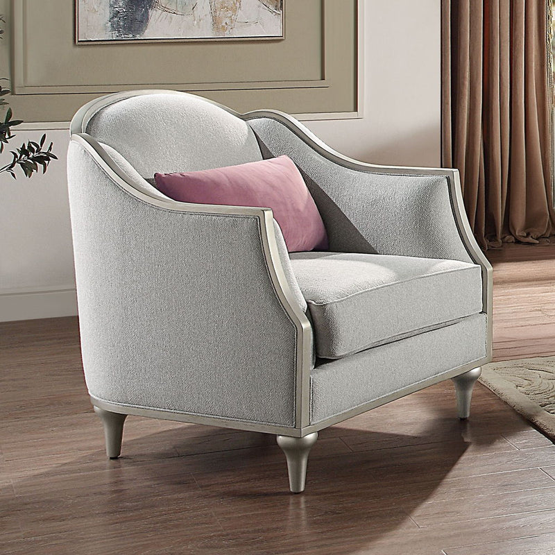 Kasa - Chair With Pillow - Beige Linen & Champagne - R&R Furniture Gallery (Fountain Valley, CA)
