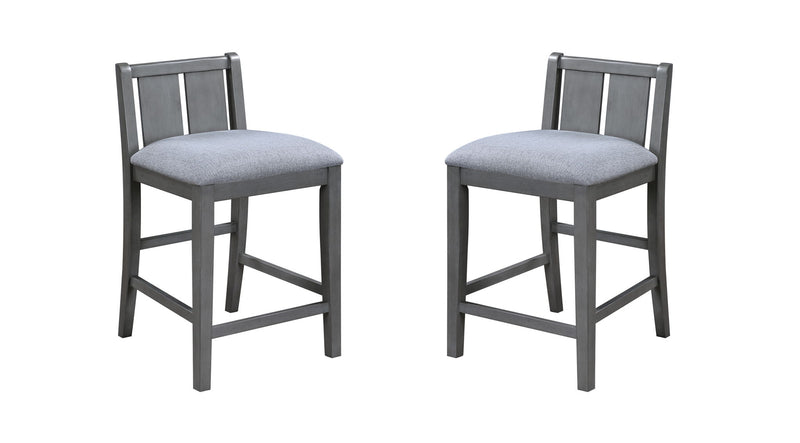 Graham - 3 Piece Small Space Counter Height Dining Table With Shelves And 2 Chairs (Set of 3) - R&R Furniture Gallery (Fountain Valley, CA)