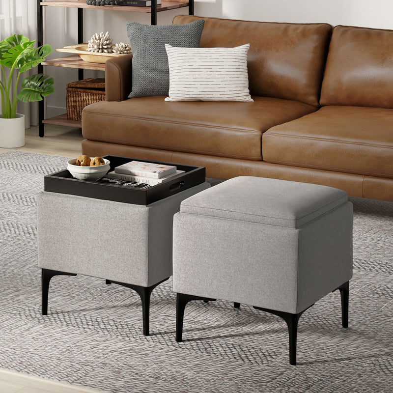 Natasha - Multifunctional Storage Ottoman With Tray - R&R Furniture Gallery (Fountain Valley, CA)