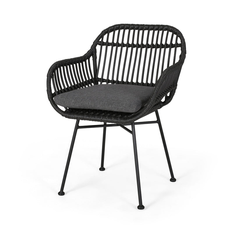 Outdoor Rattan Accent Chair With Metal Legs - R&R Furniture Gallery (Fountain Valley, CA)