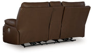 Vonryan - Power Reclining Loveseat With Console / Adj Headrest - Tobacco - R&R Furniture Gallery (Fountain Valley, CA)