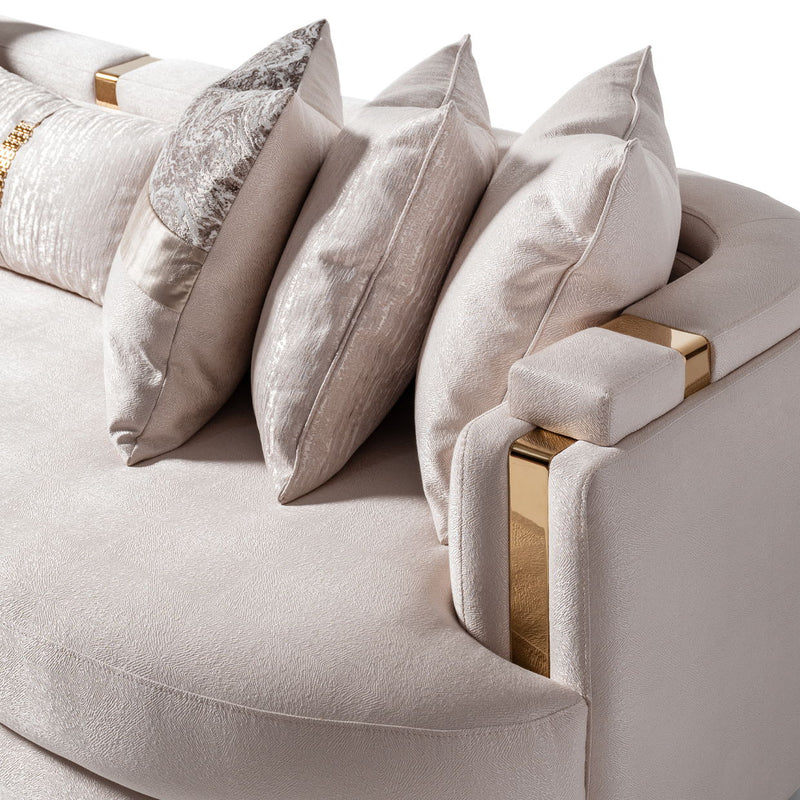 Carmela - Mansion Sofa - Almond / Gold - R&R Furniture Gallery (Fountain Valley, CA)