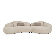 Delvan - Contemporary Beige Fabric Right Facing Chaise Sectional Sofa — view 3