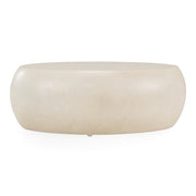 Denny - Modern Beige Fiberform Oval Coffee Table