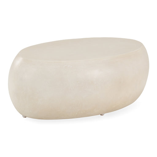 Denny - Modern Beige Fiberform Oval Coffee Table — view 2