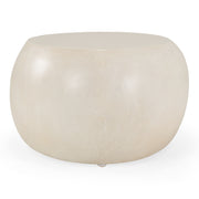 Denny - Modern Beige Fiberform Oval Coffee Table — view 3
