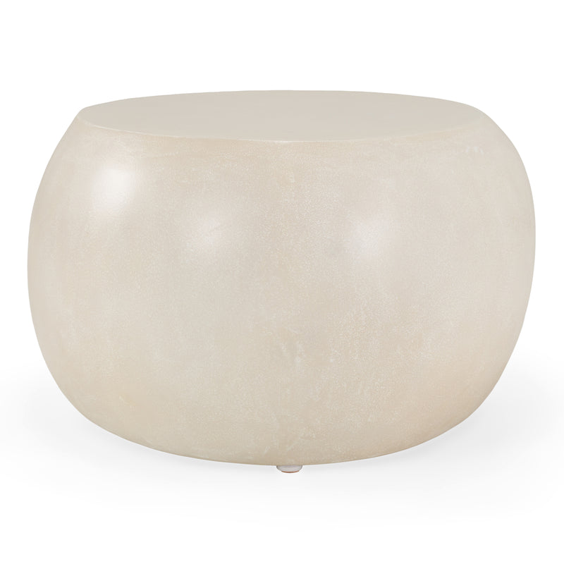Denny - Modern Beige Fiberform Oval Coffee Table — view 3
