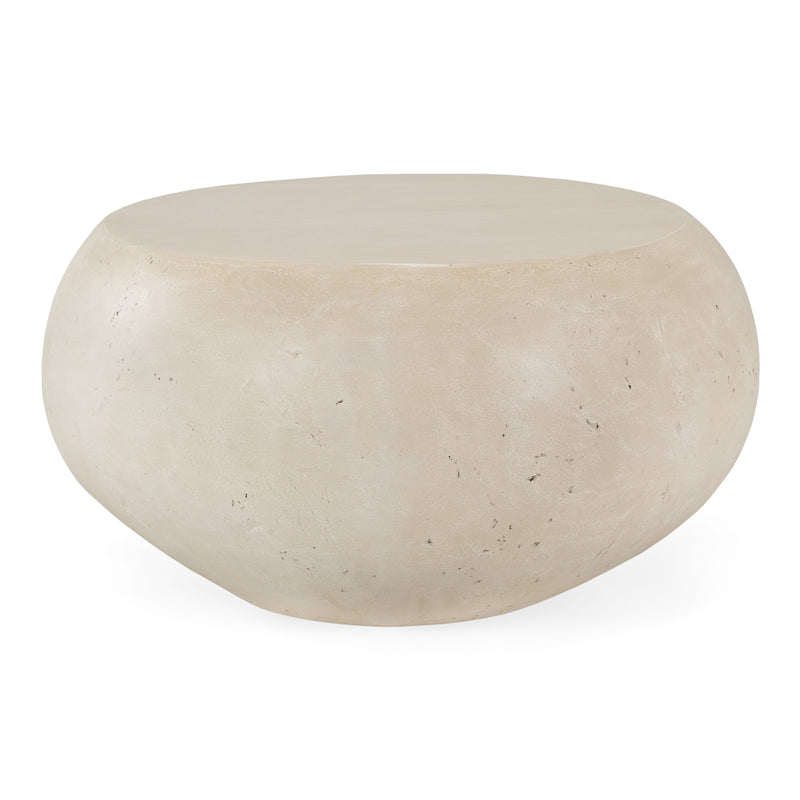 Denny - Modern Beige Fiberform Large Oval Coffee Table — view 3