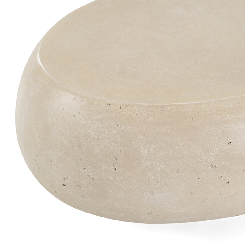 Denny - Modern Beige Fiberform Large Oval Coffee Table — view 4
