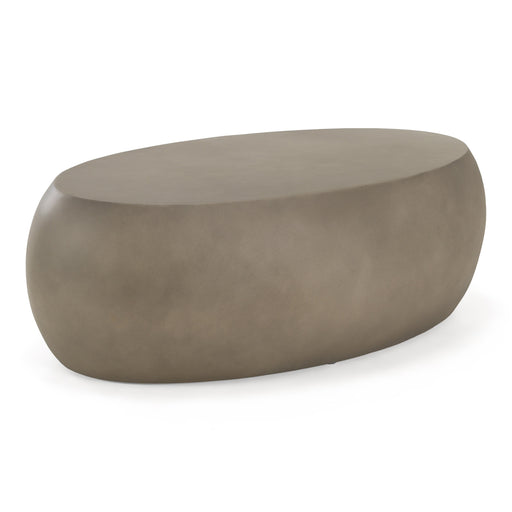 Denny - Modern Grey Fiberform Oval Coffee Table