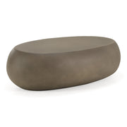 Denny - Modern Grey Fiberform Large Oval Coffee Table