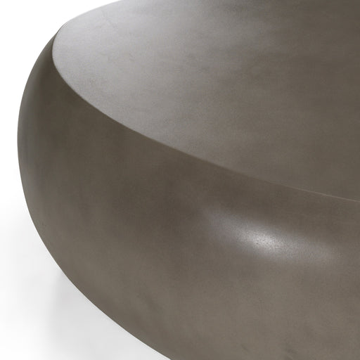 Denny - Modern Grey Concrete Oval Coffee Table — view 2