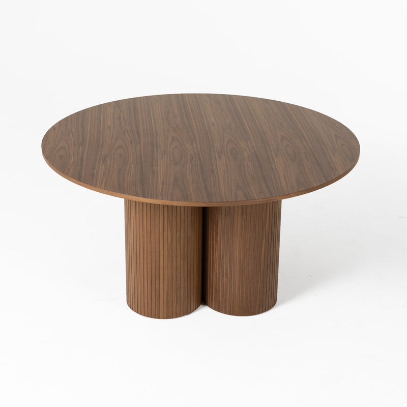 Depew - Mid-Century Modern Walnut Round Dining Table — view 2