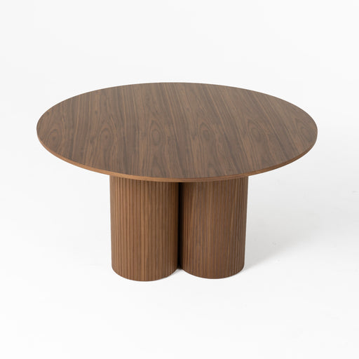 Depew - Mid-Century Modern Walnut Round Dining Table — view 2